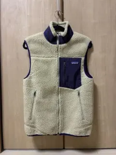 Patagonia レトロX ベスト ベージュ/パープル XSサイズ