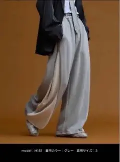 【soerte/ソエルテ】 ルーズインサイドアウトス ウェットパンツ（サイズ3）