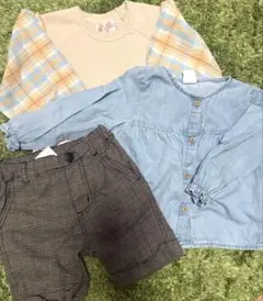 長袖 ベビー服 ズボン 3点セット 美品 冬服 秋服 保育園用 80cm