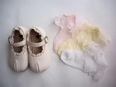 フォーマルシューズ 靴下 セット 韓国 風14cm 記念日 結婚式 七五三