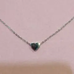 ハートのシルバーペンダント、ネックレス長さ44cm、ステンレス製