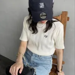 FRED PERRY 別注 ランダムリブ ワンポイント刺繍Tシャツのサムネイル