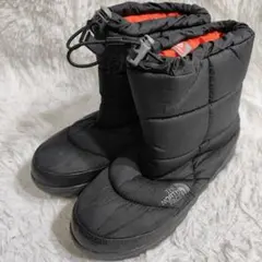 ノースフェイス ヌプシ ブーティ 防水 プリマロフト 24cm 黒×橙