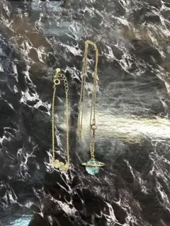 ハートとのアンクレット/惑星チャームのネックレス