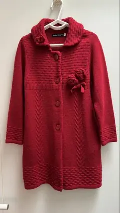 BeBe キッズ　 赤 ロング　ニット　カーディガン　コート 120