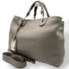 1962 EMPORIO ARMANI トートバッグ 2way シボ グレージュ