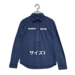PEARLYGATES 未使用品 長袖ポロシャツ 紺 ネイビー ストライプ