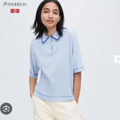 ユニクロ　ポロセーター　ライトブルー