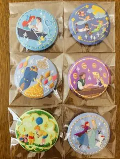 ディズニー刺繍缶バッジ第一弾　ラプンツェルプーさんピーターパンアナ雪アリエル