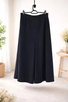 ギャラリービスコンティ ガウチョパンツ スカーチョ ネイビー ウエストゴム