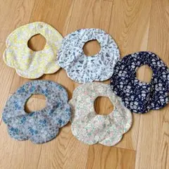 ハンドメイド　スタイ 5点セット　もくもく　花柄　リバティ　鳥　ベビー　赤ちゃん