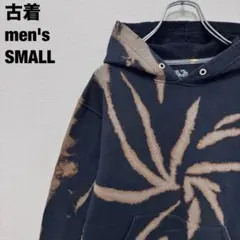 FRUIT OF THE LOOM パーカー タイダイ リメイク 黒 S 古着