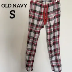 OLD NAVY 【S】チェック柄 カジュアルパンツ 赤　レッドのサムネイル