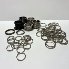 2重リング　キーリング　キーホルダー　パーツ　約100個　シルバー　ブラック