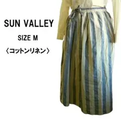 【SUN VALLEY】サンバレー コットンリネン ストライプ スカートのサムネイル