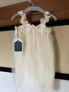 Cottoli チュールキャミワンピース　新品　ホワイト　90サイズ