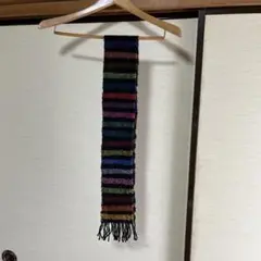 手織りストライプマフラー