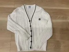 J.PRESS ホワイト ケーブルニットカーディガン 160