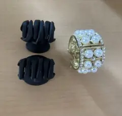 パール装飾ヘアクリップセット