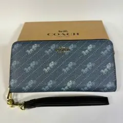 COACH コーチ長財布 シグネチャー ロング ジップ C4452 デニムマルチ