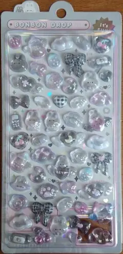 ボンボンドロップシール しろくろボンボン