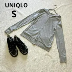 UNIQLO UVカット フルジップパーカ ライトグレー 薄手 レディース S