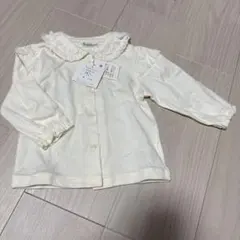 【タグ付き新品未使用】パンプルムース 襟付き長袖カットソー　ホワイト