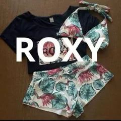 【未着用】ROXYビキニ/ショートパンツ/ラッシュTシャツＳボタニカル柄