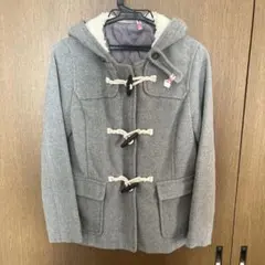 グレー ダッフルコート フード付きのサムネイル
