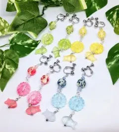 和風イヤリング　可愛い駄菓子屋さん4セット