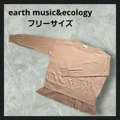earth music&ecology ニット プリーツ フリル 長袖 F