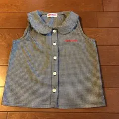 【再値下げ‼️レトロ】美品　ミキハウス　ギンガムチェック　ブラウス　80 男女兼用