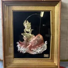黄金画 24金 純金 鯉の彫刻 骨董品 - メルカリ