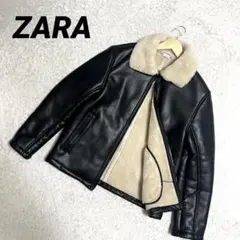 ✨未使用級✨ZARA ムートンジャケット フライトジャケット B-3 裏ボア 黒
