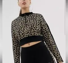 【未使用タグ付き】PUMA ハーフジップトップス レオパード柄 M