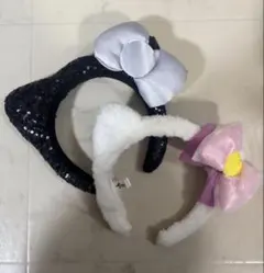 ユニバusiキティちゃんカチューシャスパンコール2個セット　猫耳カチューシャ