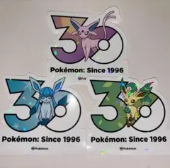 ポケモン　30周年 ステッカー　韓国　メガフェスタ　リーフィア グレイシア ポケモン 30周年 ステッカー 韓国 メガフェスタ リーフィア グレイシア