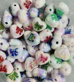 【カスタム◎】ハート×リボンつやつやビーズ