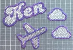 Ken 紫 うちわデコパーツ 4点セット