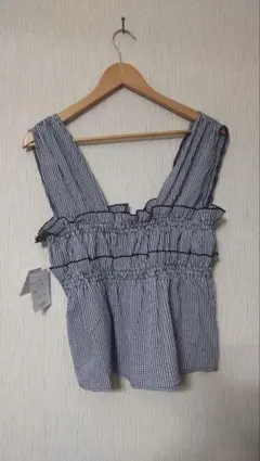 新品■チェック柄フリルビスチェ