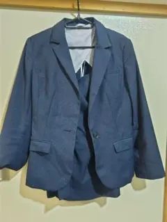 ネイビー スカートスーツ上下　スーツセレクト　マーメイドライン　夏　サマースーツ