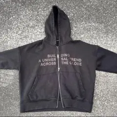 zara 即完品 ダブルジップパーカー Mサイズ ストリート 短丈