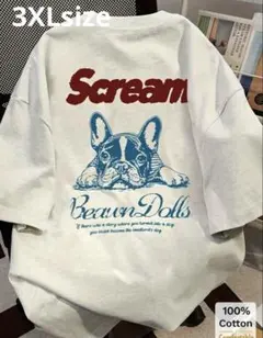 【新品】フレンチブルドッグ プリントTシャツ【男女兼用】 3XLsize
