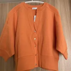 オレンジ カーディガン サイズF