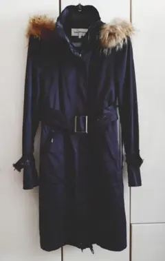 ピンキーアンドダイアン　黒 フォックスファー付きダウンジャケット 36 美品✨ピンキーアンドダイアン ダウンコート ロング ラクーン