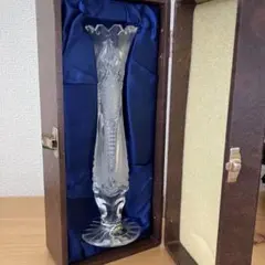 チェコ　ボヘミアンガラス　一輪挿し　ケース付き