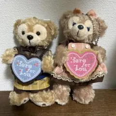 ダッフィーシェリーメイ　2012年　バレンタインぬいぐるみバッジ