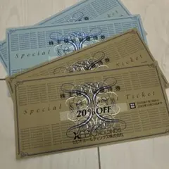 ゼビオ 株主優待　20%OFF×2枚　 10%OFF×2枚