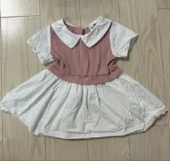 SHEIN ピンクホワイト ワンピース 18-24M