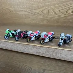 【スタンド付】バイク ミニチュア フィギュア 旧車5台セット